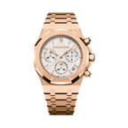 Audemars Piguet Royal Oak Selfwinding Chronograph Stainless Gold Steel White Dial Watch