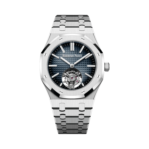Audemars Piguet Royal Oak Selfwinding Flying Tourbillon Stainless Steel Smoked Blue Dial Watch
