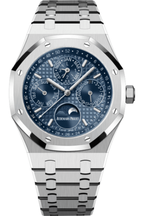 Audemars Piguet Royal Oak Perpetual Calendar Silver Blue Dial Watch