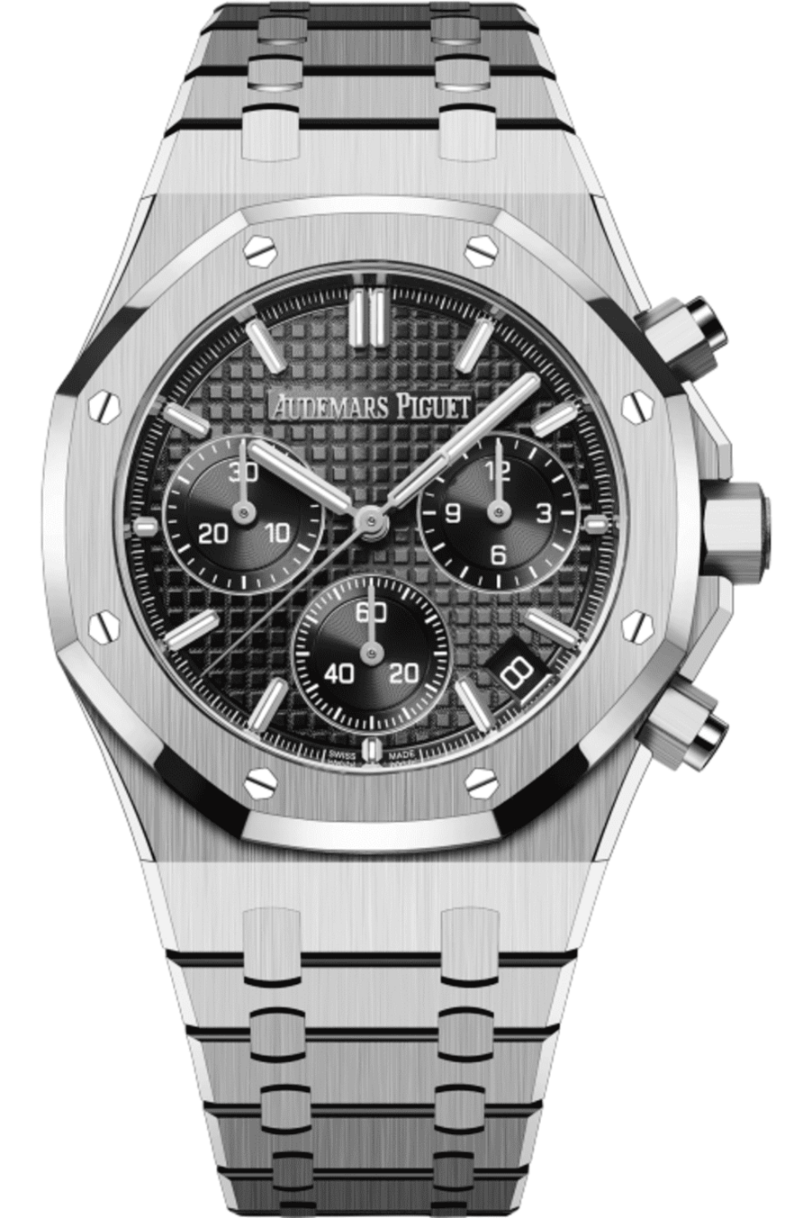 Audemars Piguet Royal Oak Selfwinding Chronograph Stainless Silver Steel Black Dial Watch