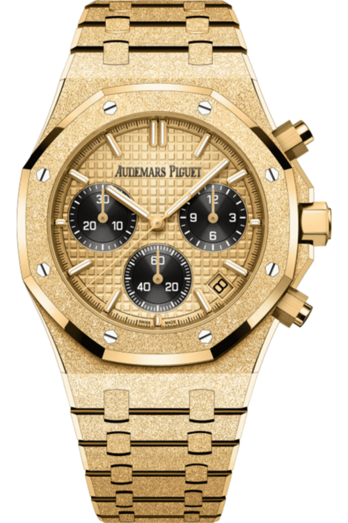 Audemars Piguet Royal Oak Selfwinding Chronograph Frosted Yellow Gold Dial Watch