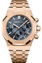 Audemars Piguet Royal Oak Selfwinding Chronograph Stainless Gold Steel Black Dial Watch