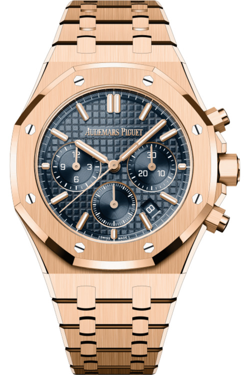 Audemars Piguet Royal Oak Selfwinding Chronograph Stainless Gold Steel Black Dial Watch