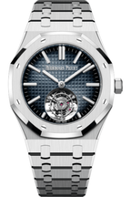Audemars Piguet Royal Oak Selfwinding Flying Tourbillon Silver Smoked Blue Dial Watch