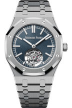 Audemars Piguet Royal Oak Selfwinding Flying Tourbillon Stainless Steel Smoked Blue Dial Watch