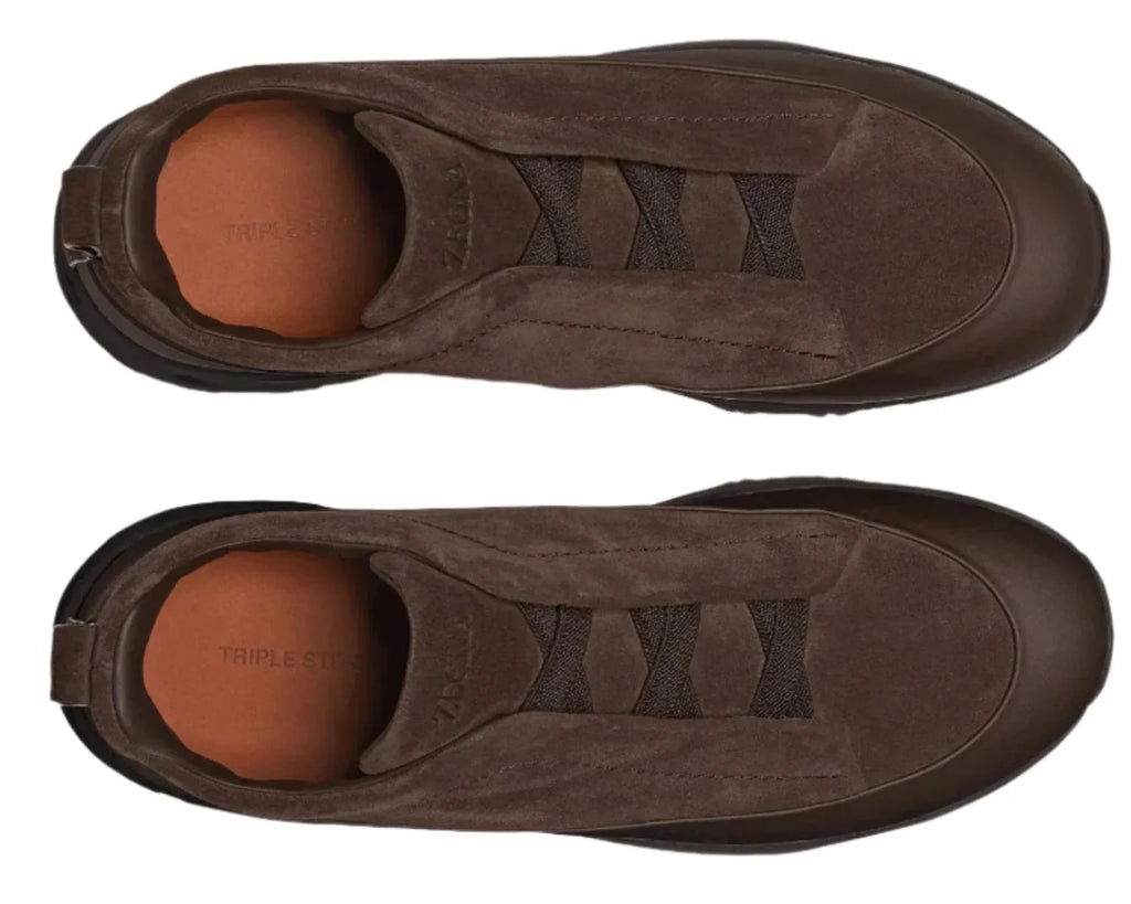 Zegna Triple Stitch Brown Sneaker – Men’s Edition